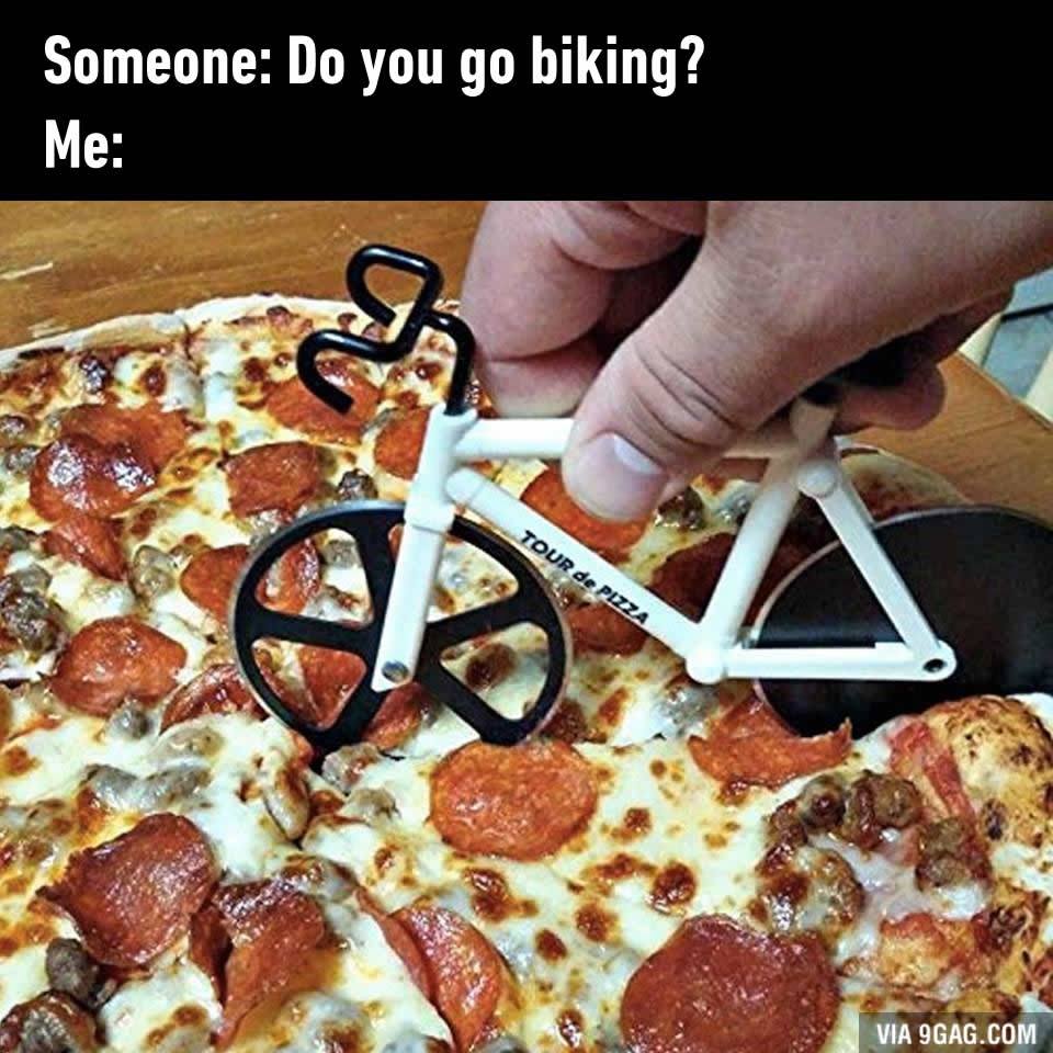 do you go biking?, me, bicycle pizza cutter