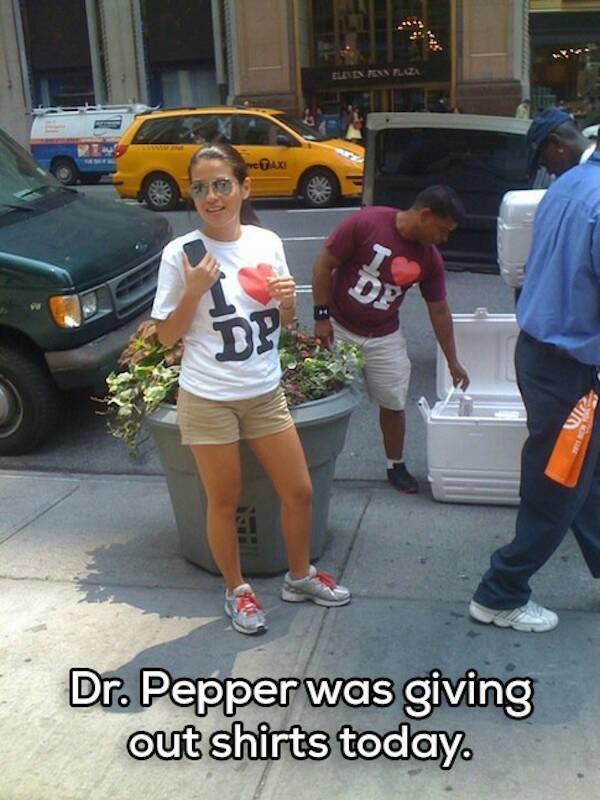 dr pepper was giving out shirts today, i love dp