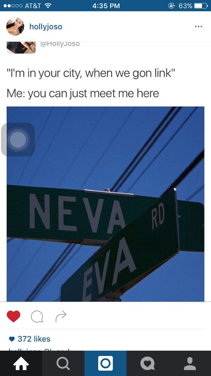 i'm in your city, when we gon link, you can just meet me here, the corner of neva and eva