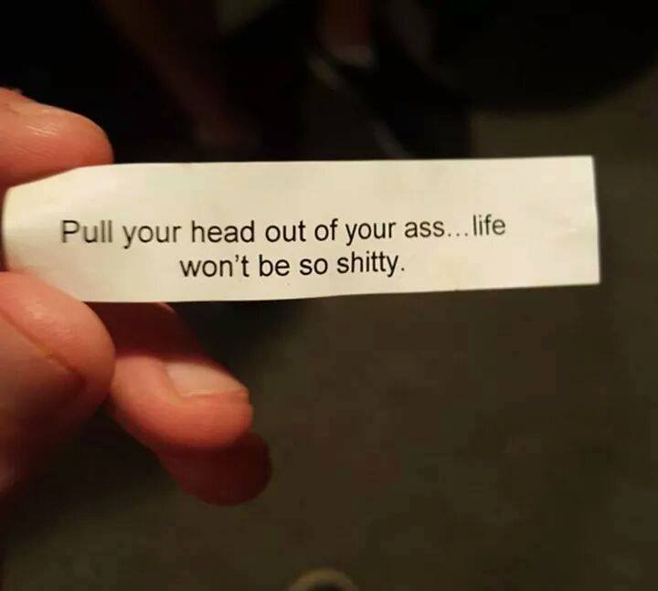 pull your head out of your ass, life won't be so shitty