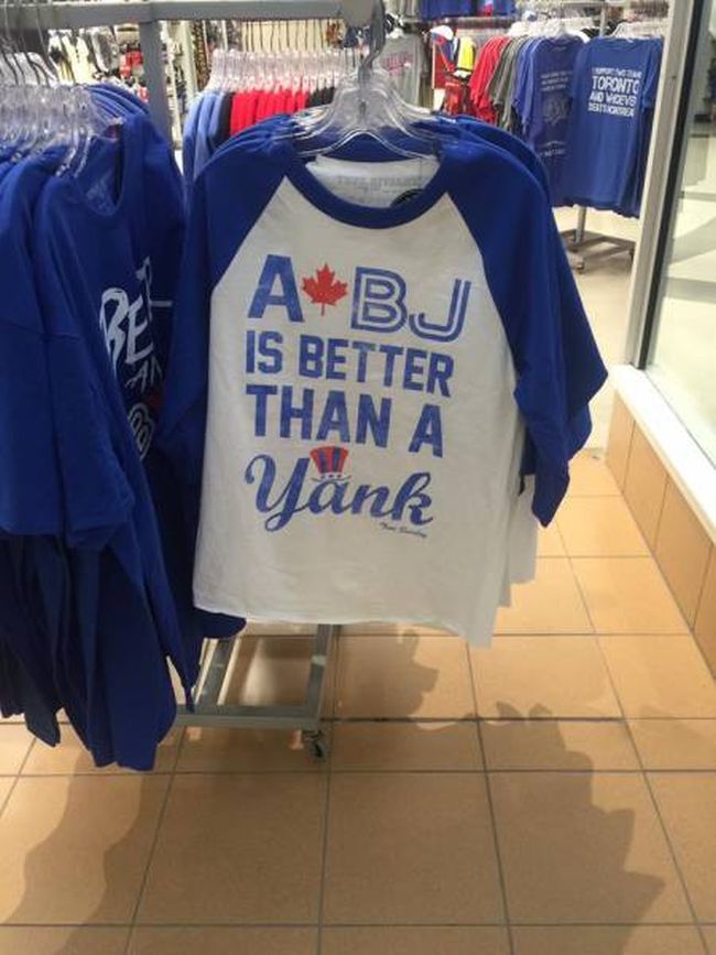 a bj is better than a yank, suggestive baseball shirt