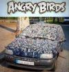 angry birds, car covered in bird shit