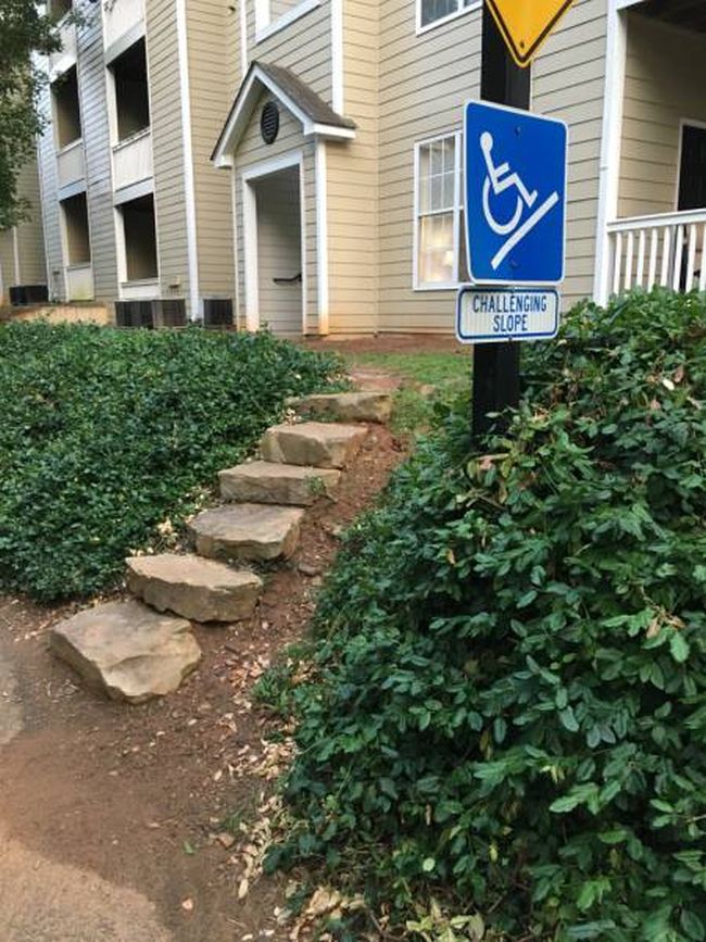 challenging rock steps slope for wheelchairs, expert level