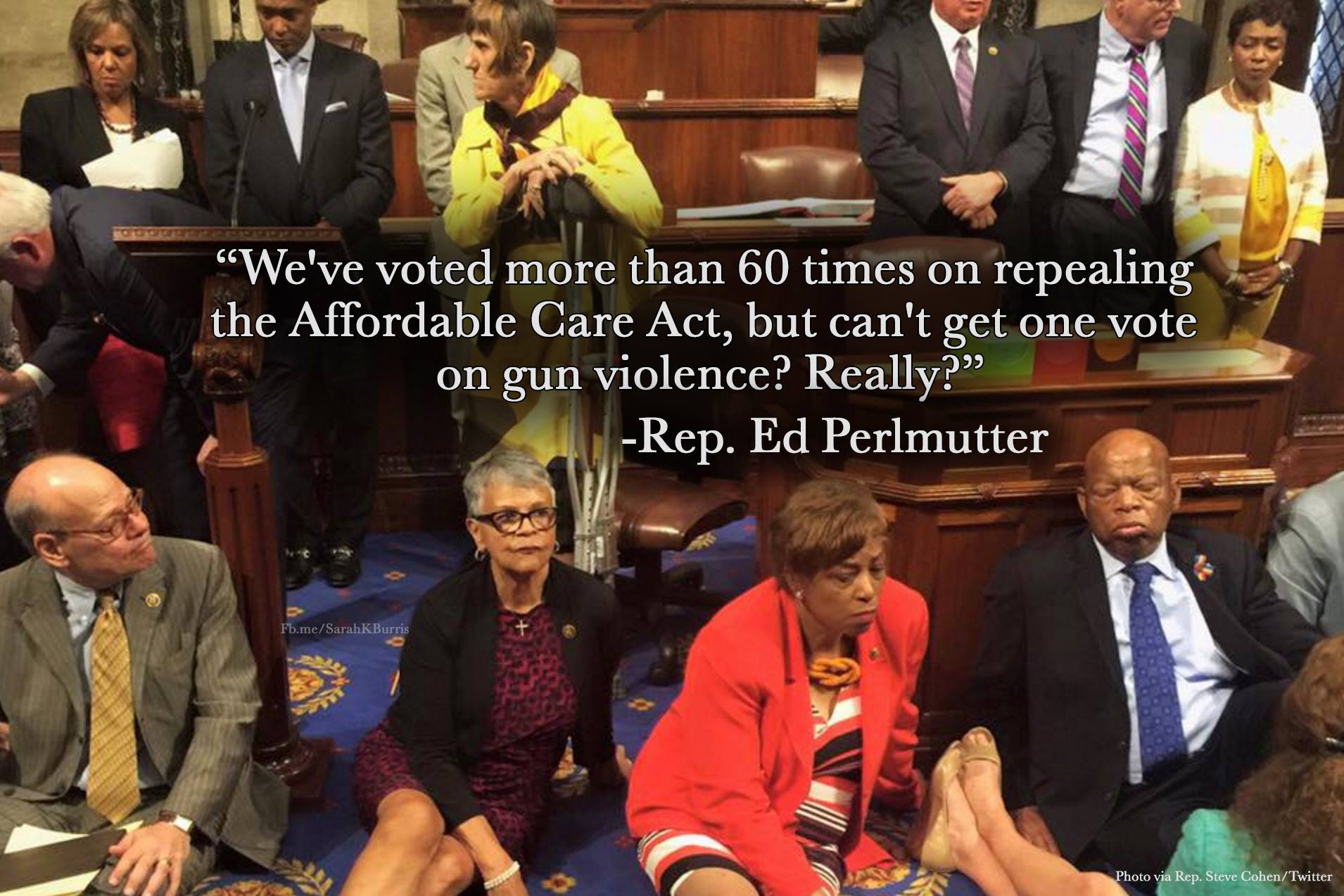we've voted more than 60 times on repealing the affordable care act, but can't get one vote on gun violence? really?, rep. ed perlmutter