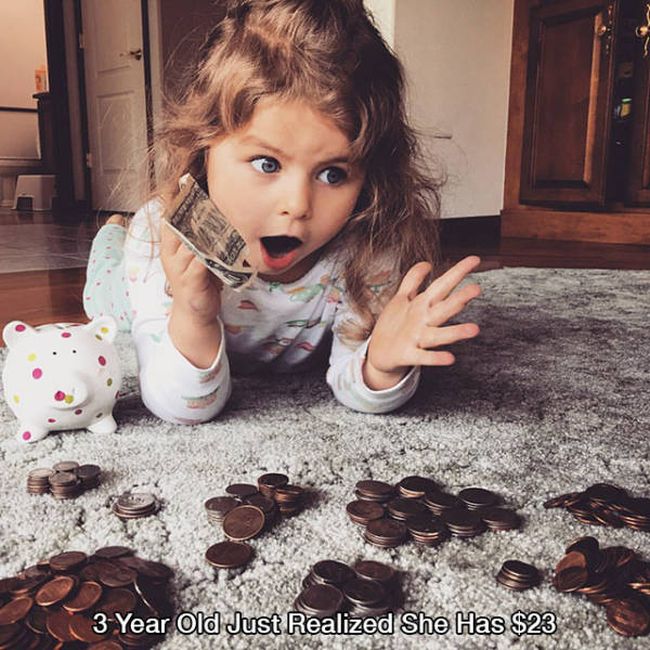 3 year old just realized she has 23$