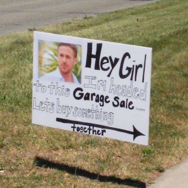 hey girl, im headed to this garage sale, let's buy something together