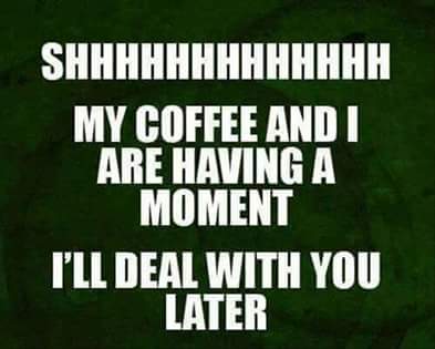 shhhh, my coffee and i are having a moment, i'll deal with you later
