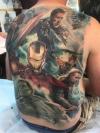 avengers full back tattoo
