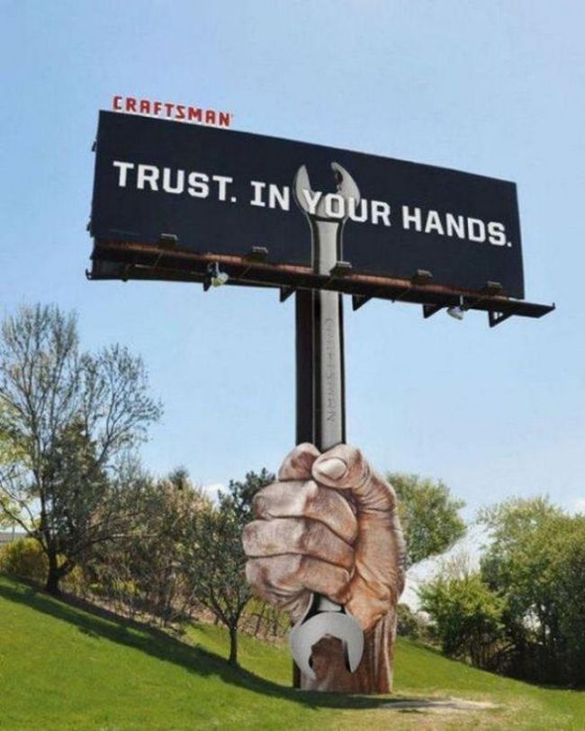 trust in your hands, cool billboard