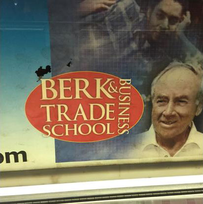 berk & trade business school, what is the name of this institution, bad design