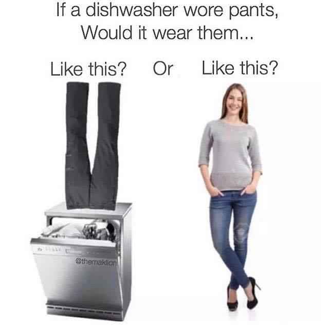 if a dishwasher wore pants, would it wear them... like this?