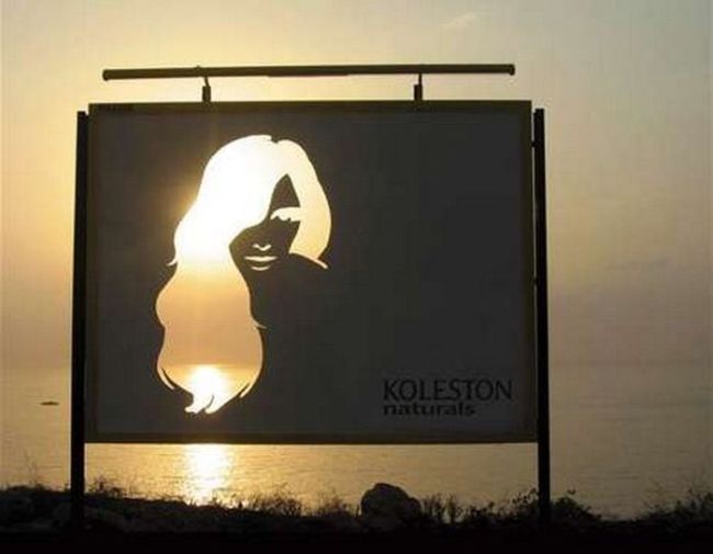 koleston naturals, hair color billboard, clever ads