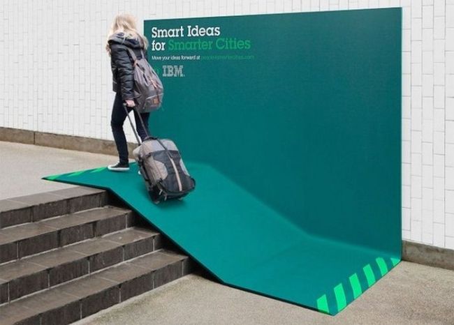 ramp up stairs url, clever ads, smart ideas for smarter cities
