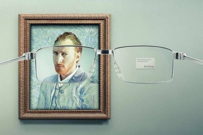 clever ad for prescription glasses, high definition painting