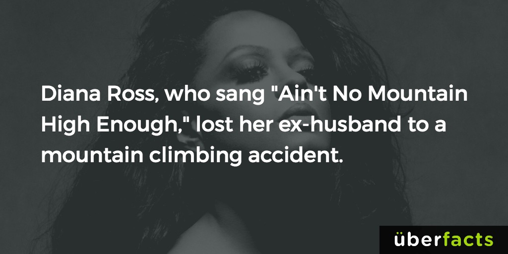 diana ross, who sand ain't no mountain high enough, lost her ex-husband to a mountain climbing accident