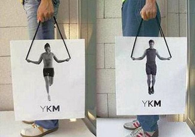 skipping rope shopping bags, clever advertising