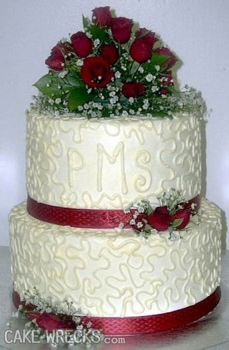 wedding cake fail, pms
