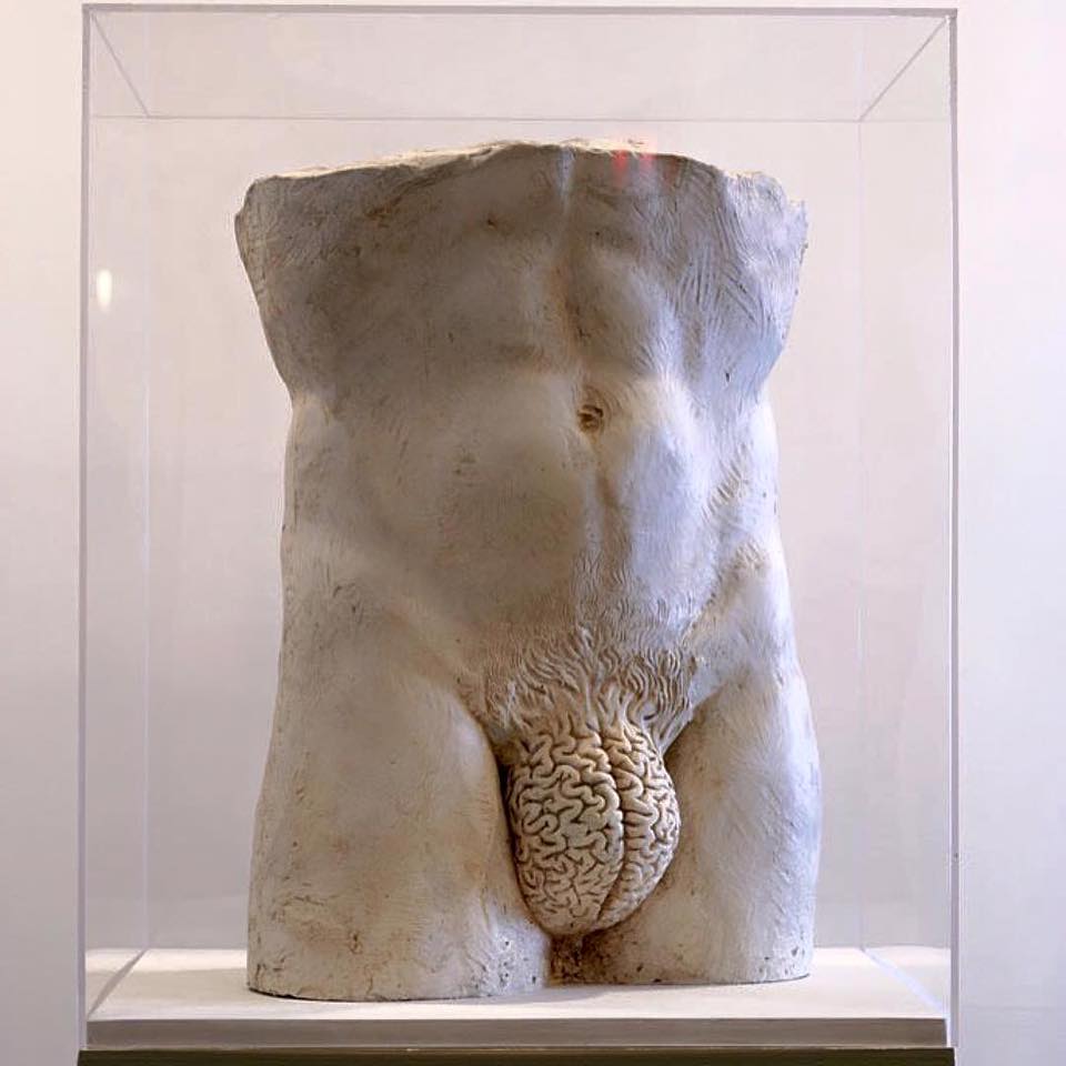 a sculpture of a man's brain