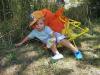 when you're drunk on juice, little kid falls over in camping chair