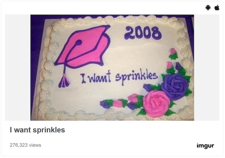 i want sprinkles, cake