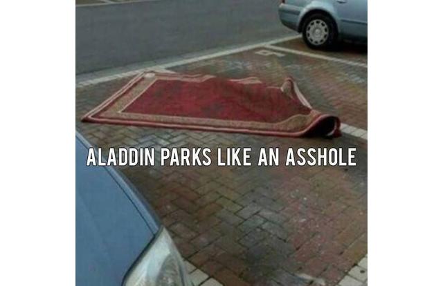 aladdin parks like an asshole