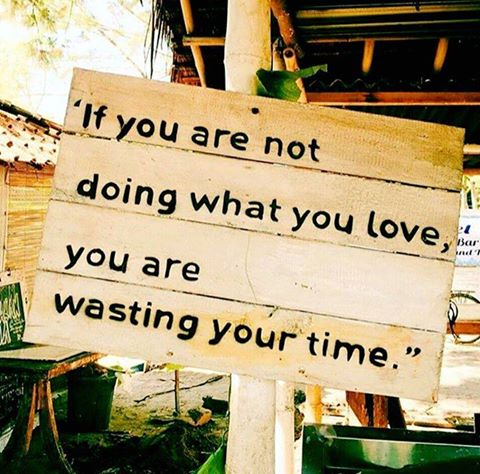 if you are not doing what you love, you are wasting your time
