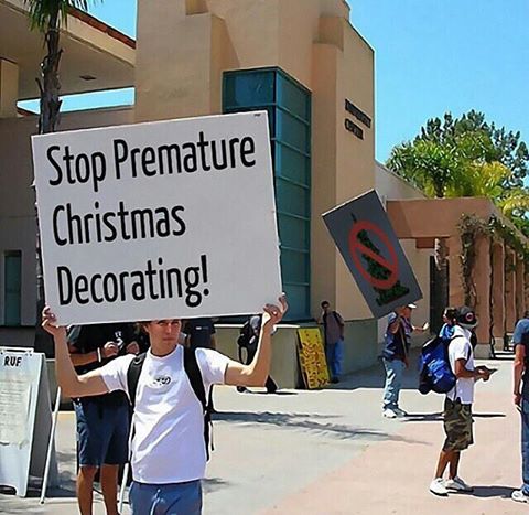 stop premature christmas decorations