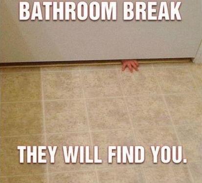 bathroom break, they will find you, meme