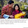 bhutan is the world's most eco-friendly country, they just planted 108000 trees to celebrate the birth of their new prince, bhutan is also the world's only carbon negative country