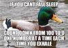 if you can't fall asleep, count down from 100 to 0 one number at a time each time you exhale, actual advice mallard, meme