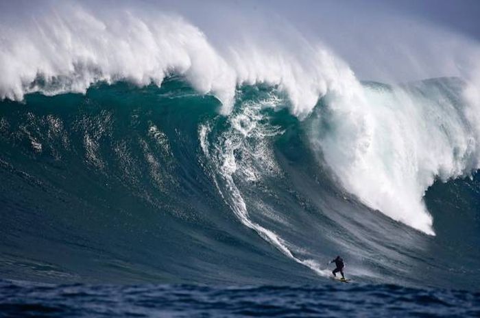 surfing a really big wave