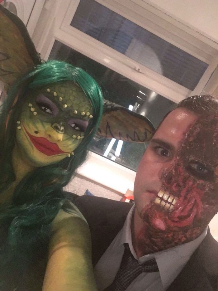 my wife did all the make up, two face, lizard queen