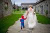 spiderman visits a wedding, kid in spiderman costume, bride