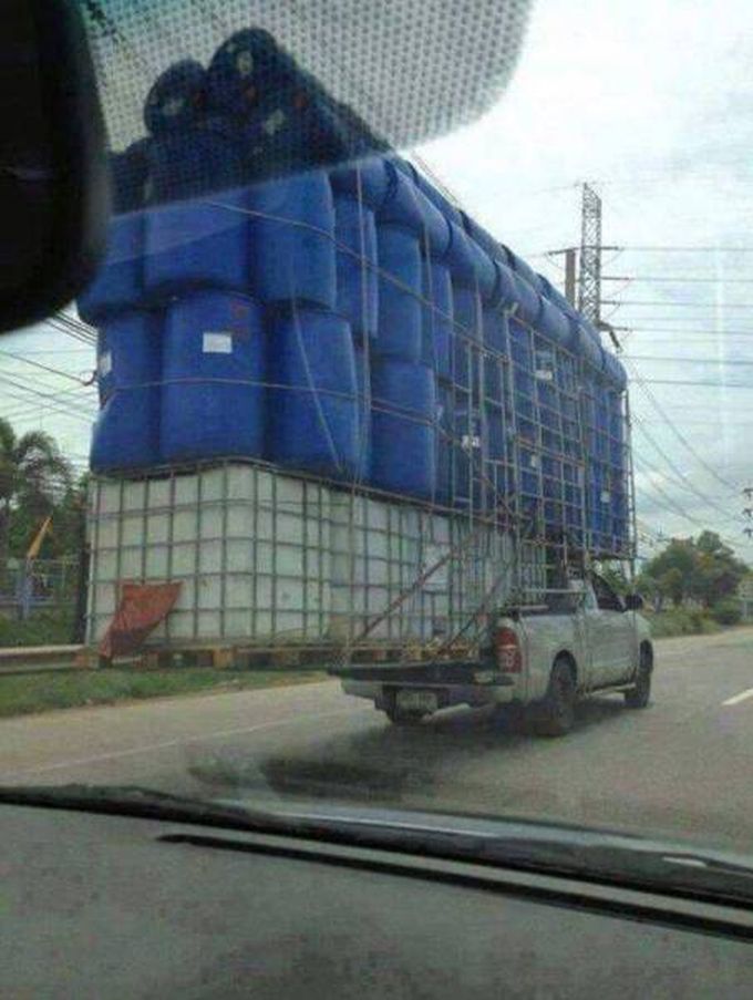 when you need to move your barrels and reservoirs and all you have is a pickup truck