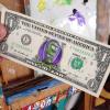 the simpsons alien on a one dollar bill