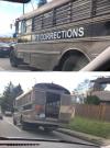 corrections bus with back door wide open