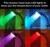 this shower head uses led lights to show you the temperature of your water