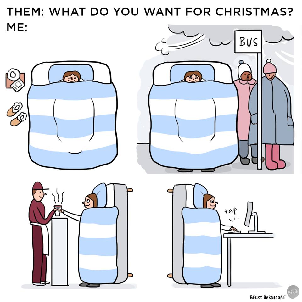 what do you want for christmas, all day bed