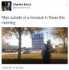 man outside of a mosque in texas this morning, you belong, stay strong, be blessed, we are one america