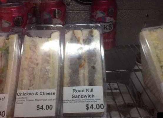 worst sandwich ever, roadkill