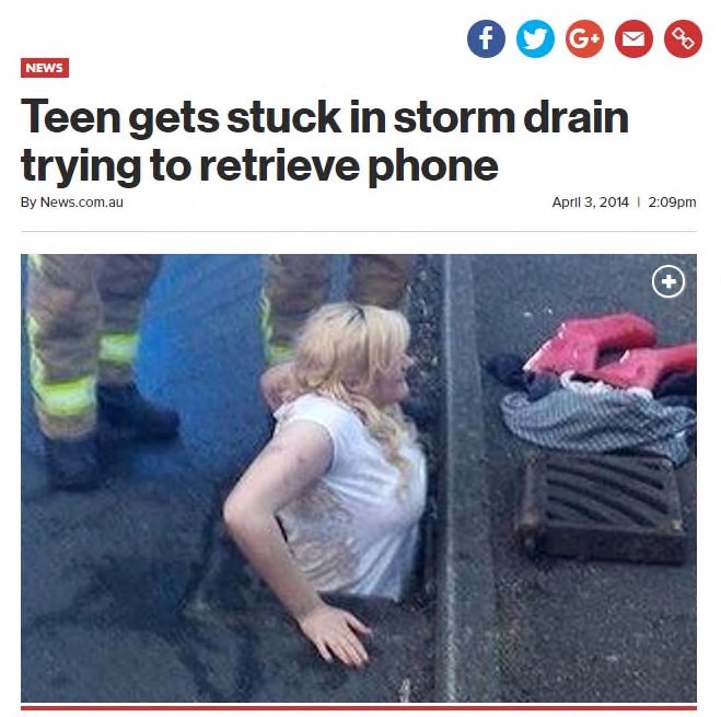 teen gets stuck in storm drain trying to retrieve phone