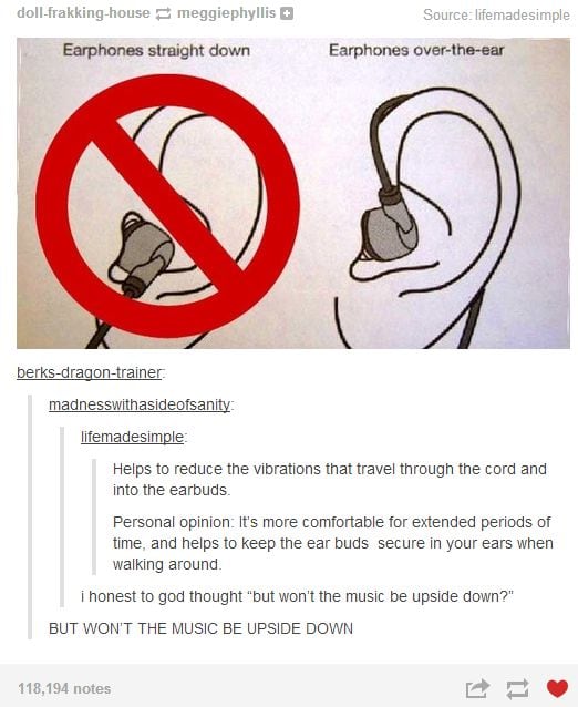 but won't the music be upside down?
