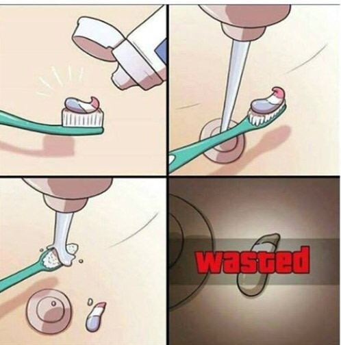 wasted toothpaste