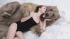 russian model poses with bear