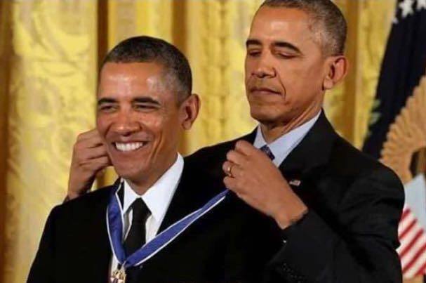 obama giving obama the medal of freedom