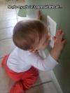 maybe my wife isn't paranoid after all, toddler trying to eat electric socket