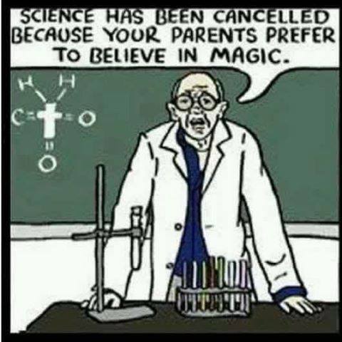 science has been cancelled because your parents believe in magic, comic