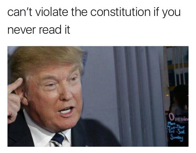 can't violate the constitution if you never read it