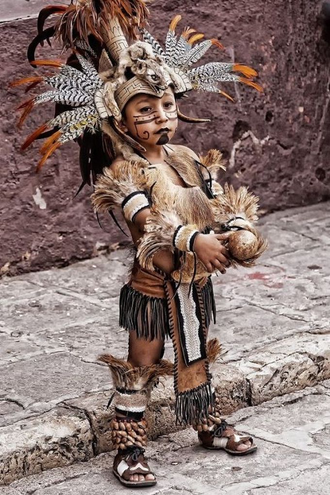 impressive native costume on young kid