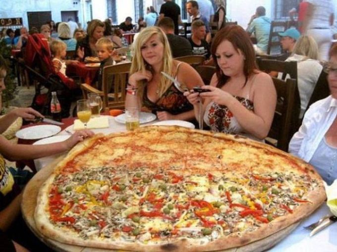 giant pizza for ladies' night out